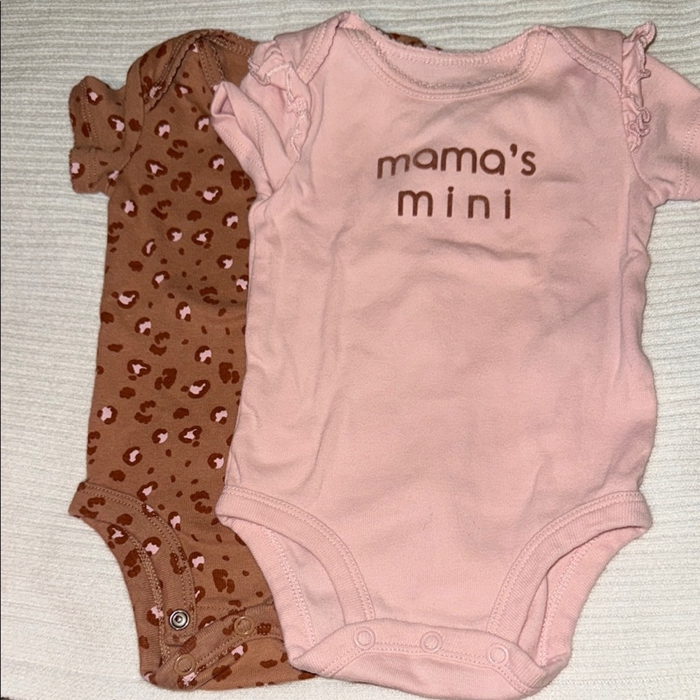 Carter's Pink and Brown Bodysuit Set